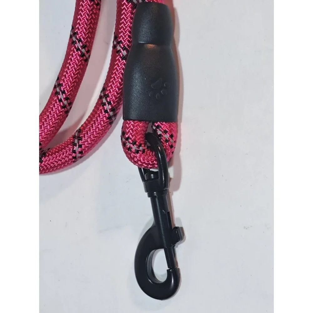 Taglory Rope Dog Leash 5'‎ Pink 1/2 Inch Reflective Padded Handle New TGQYS013